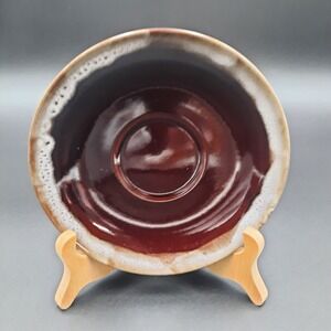 Vintage Brown Drip‎ Glaze Saucer – Japanese Stoneware Mid-Century Modern
